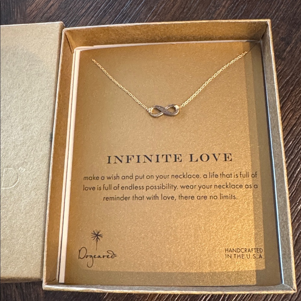 Brand New in Box from Nordstrom Dogeared Gold Infinite Love Necklace never worn